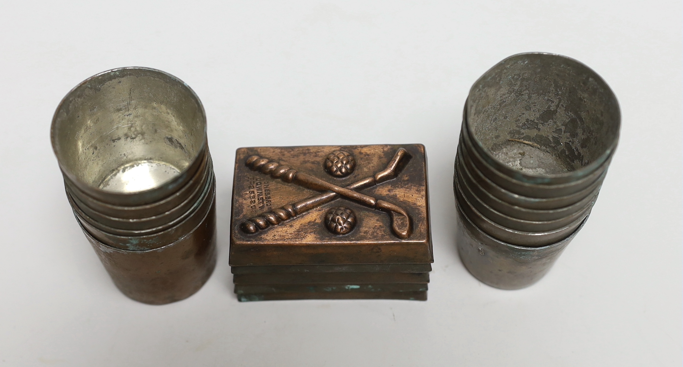 Jones Bros. golfing interest chocolate moulds and Dariole moulds